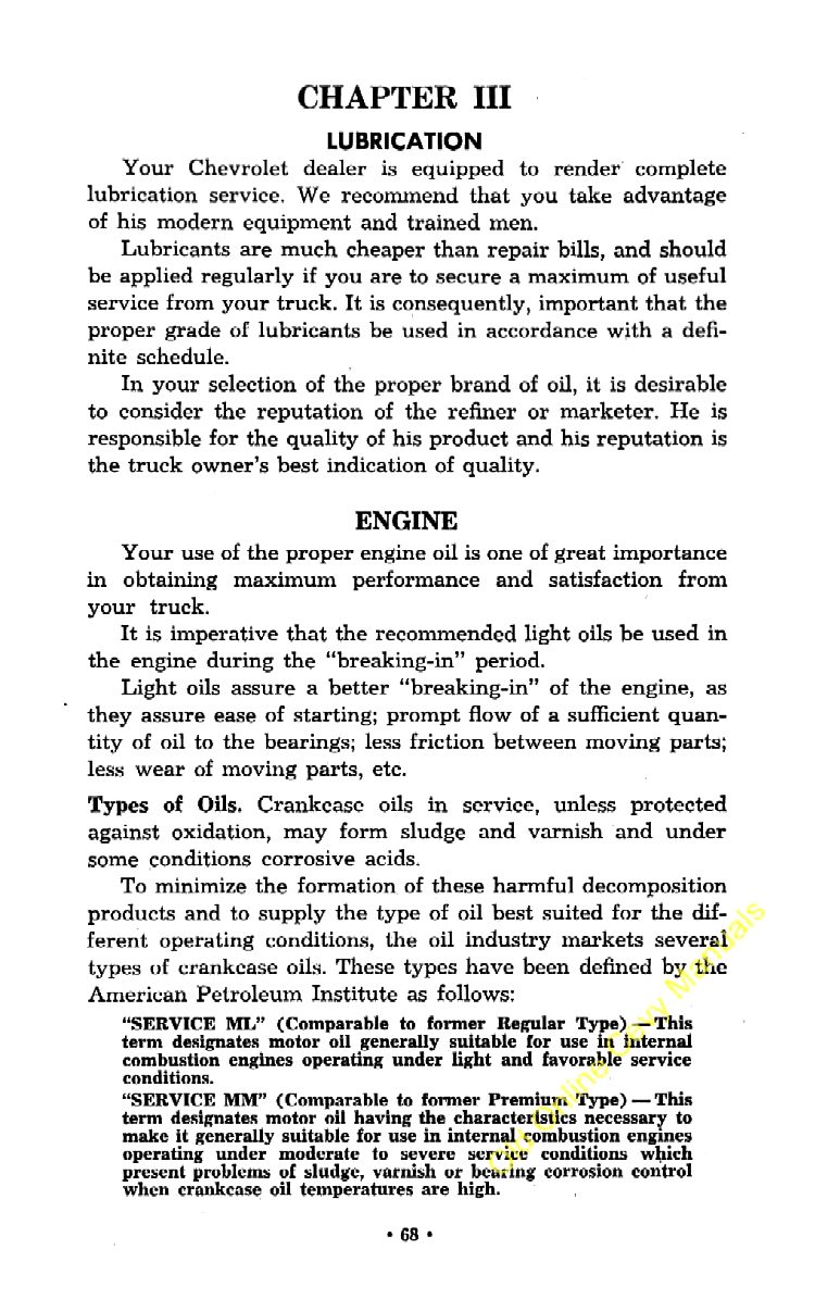 1953 Chevrolet Trucks Operators Manual Page 84